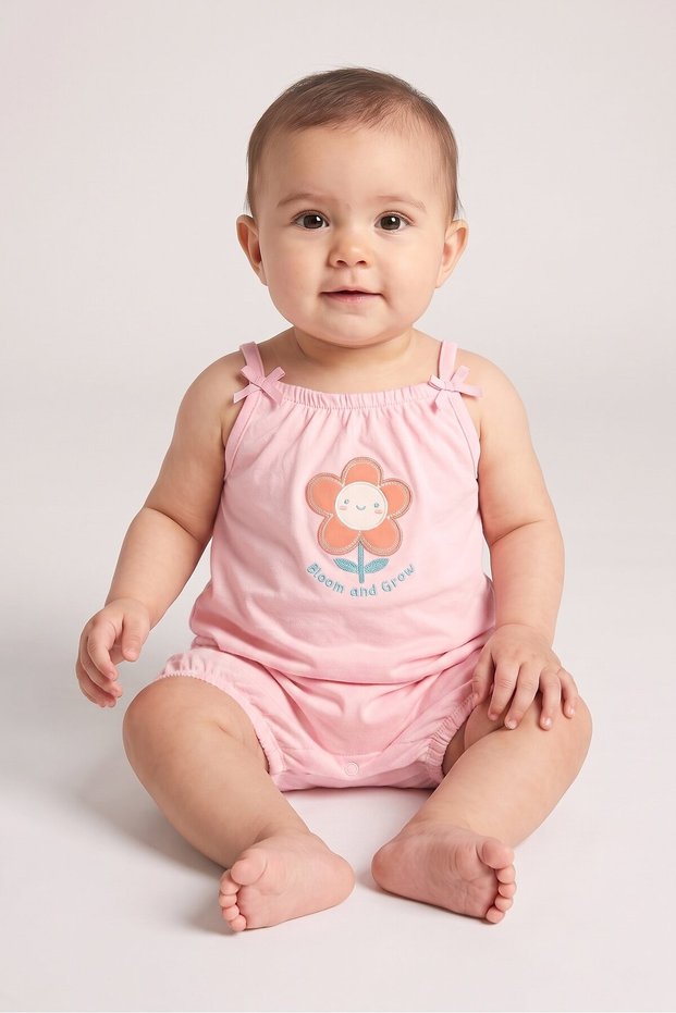 Toddlers Girl 2 Pieces Graphic Print Sleeveless Romper, Multicolor