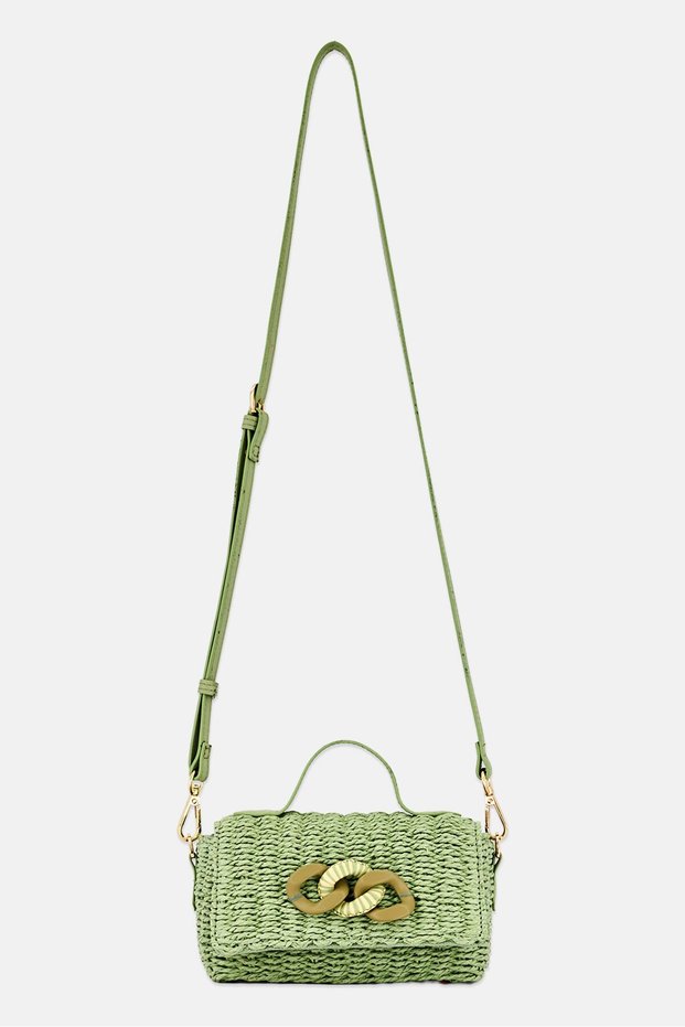 Women Textured Cross Body Bag, Sage Green