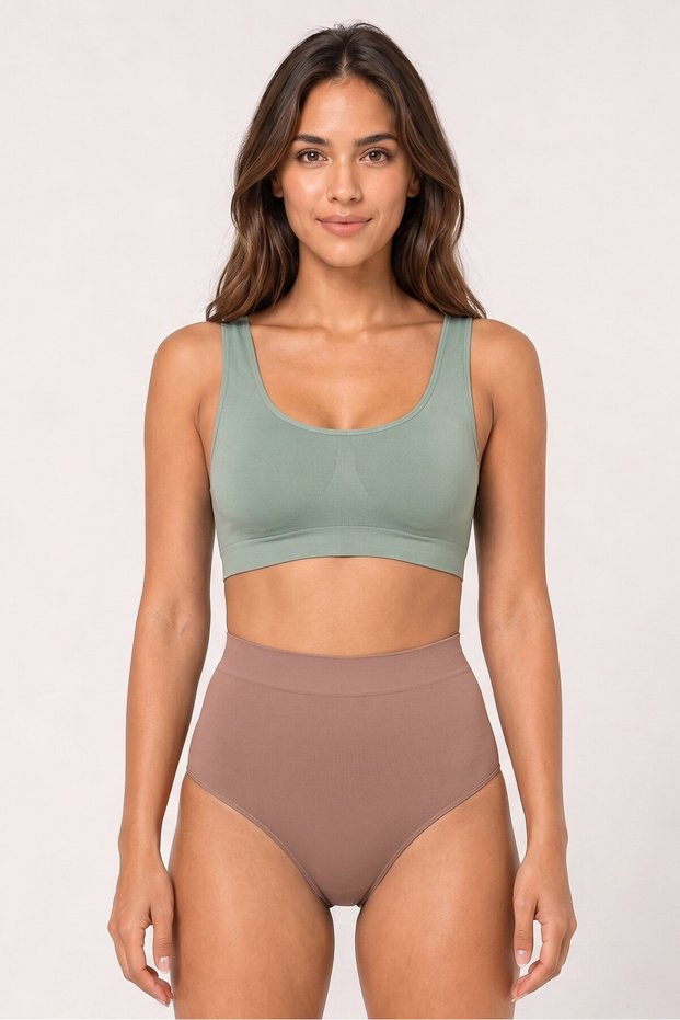 Women 5 Pieces Solid Seamless Briefs, Multicolor
