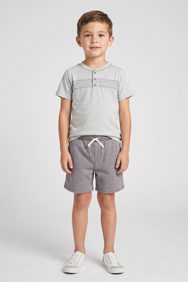 Kids Boy 2 Pieces Stripe T-Shirt And Shorts Set, Multicolor