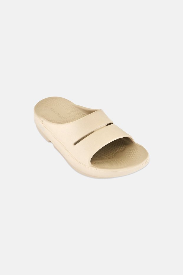 Kids Boy Brand Logo Slip On Slides, Taupe