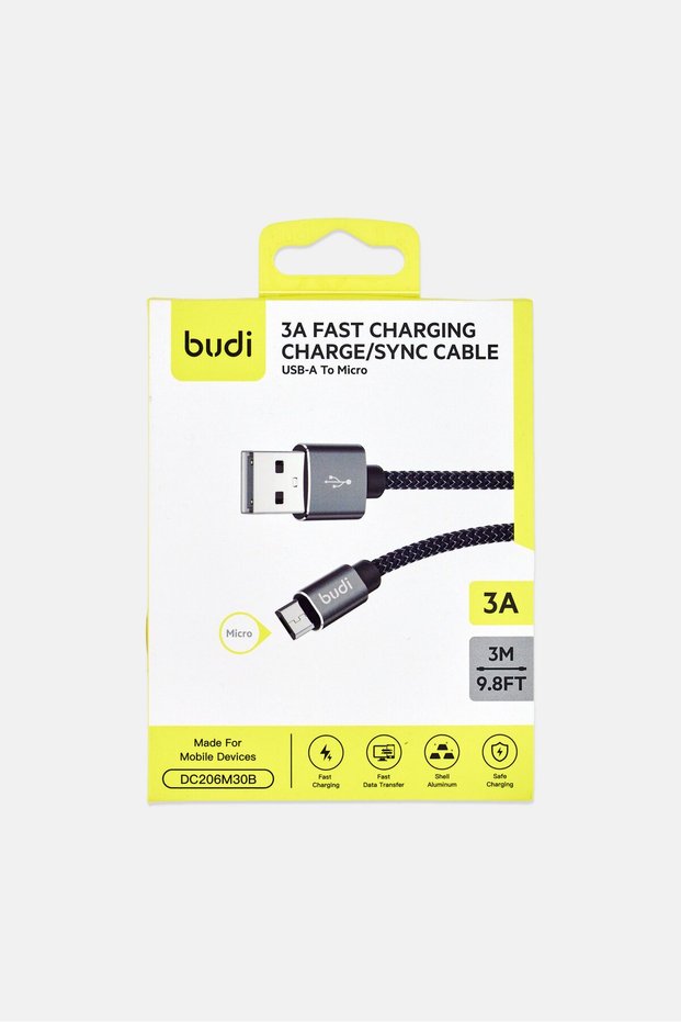 3A Fast Charging/Sync Cable, Black