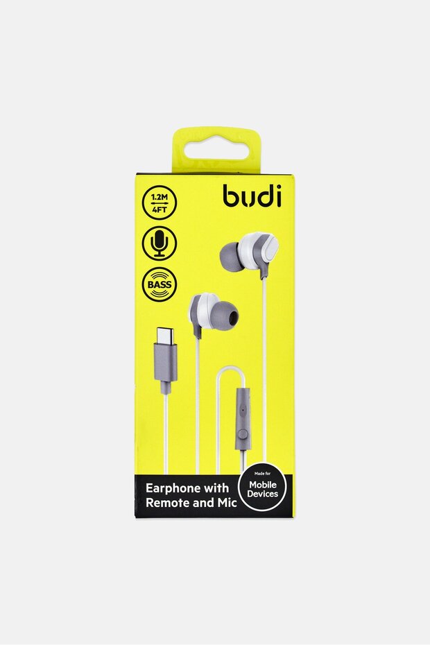 Earphone With Remote And Mic, White