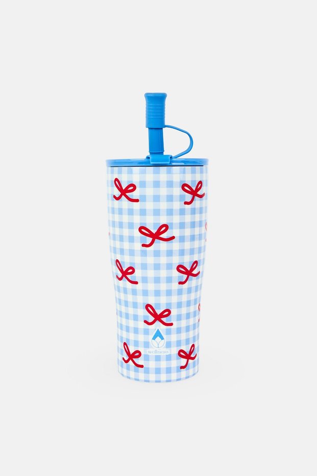 Double-Wall Vacuum Tumbler With Straw, Multicolor