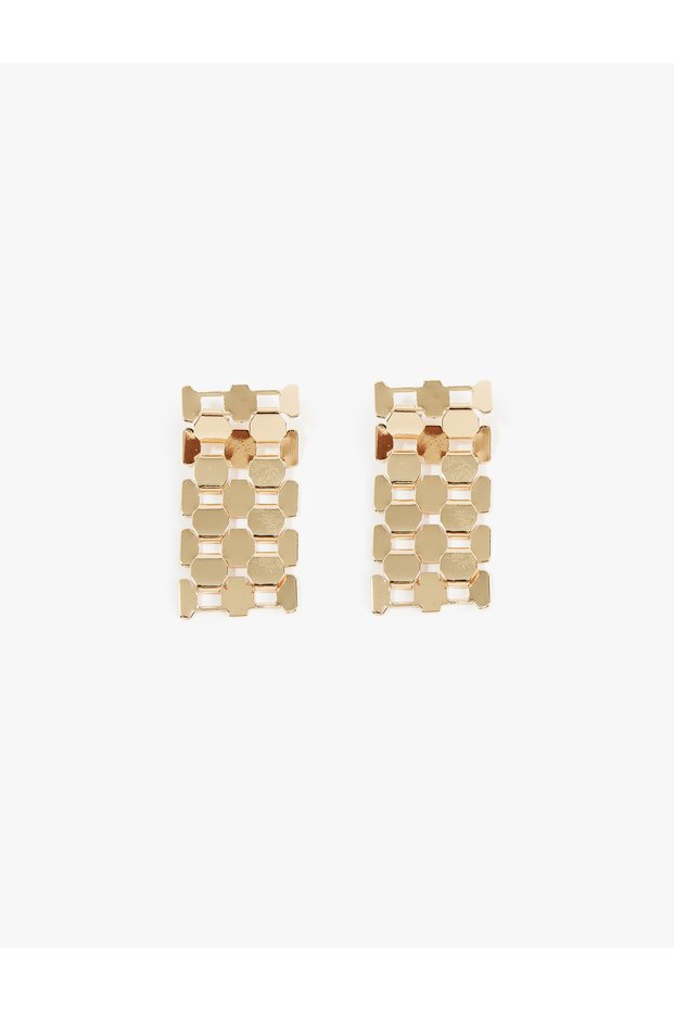 Mesh Look Steel Dangle Earrings