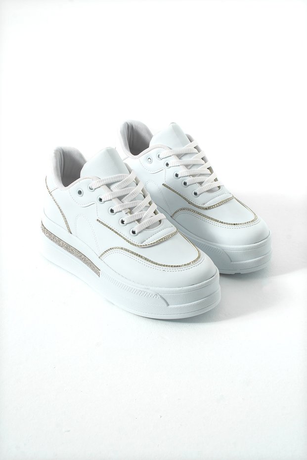 Mdln 350 Stone Stripe Detailed Lace-Up Sports Shoes