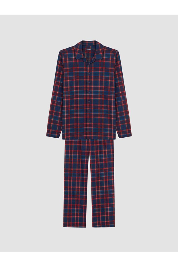 I Checked Out the Freezen Store and Found This Checkered Embroidered Men's Pajama Set