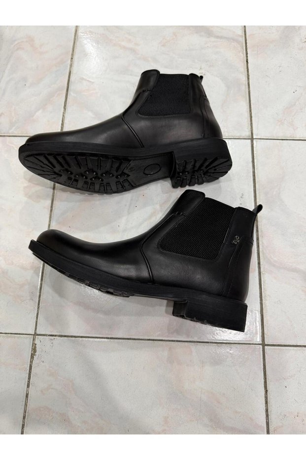 Black Inside-Out Genuine Leather Water and Cold Resistant Men's Boots
