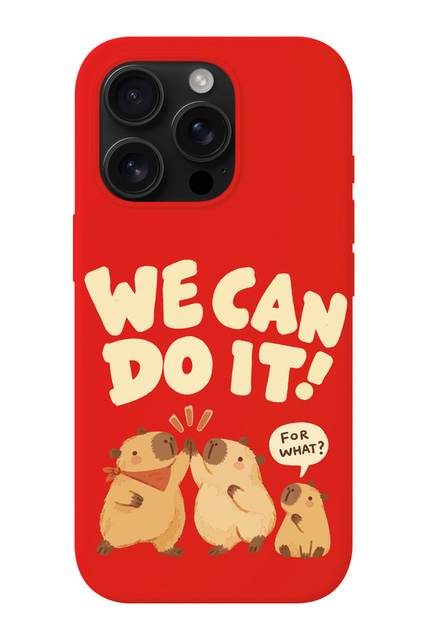 جراب هاتف من السيليكون TPU بنمط We Can Do It متوافق مع iPhone 16 Pro مع طبقة داخلية من جلد الغزال