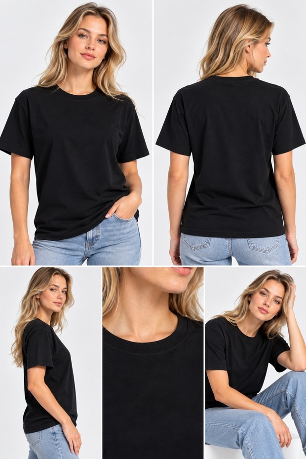 Women's Oversize T-Shirt T-Shirt Casual Fit White Smoked Gray Khaki Red Black Stone
