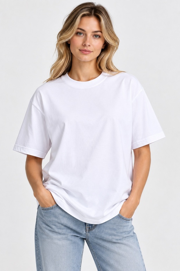 Women's Oversize T-Shirt T-Shirt Casual Fit White Smoked Gray Khaki Red Black Stone