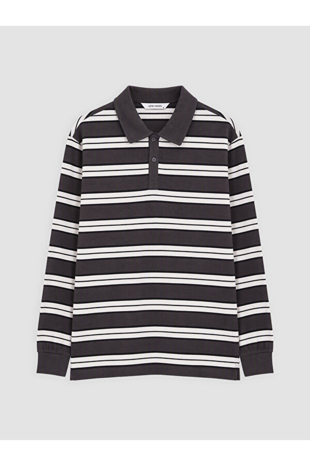 Men's Sweatshirt with Turn-Down Roba Collar and Stripes from Uzg Store for Style Enthusiasts