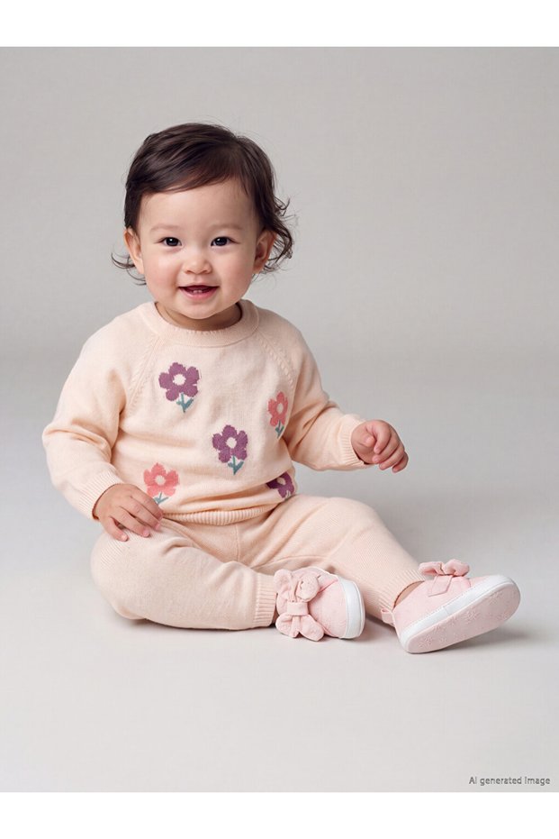 Lcw baby floral knit set for baby girls