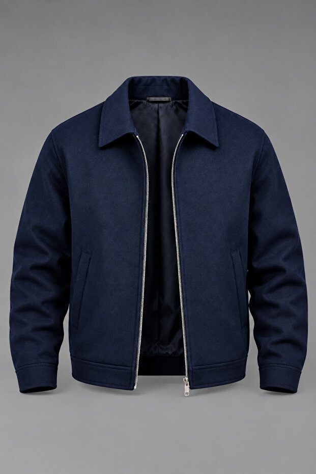 Men's Old Money Navy Blue Regular Fit Viral Zr Model Jacket