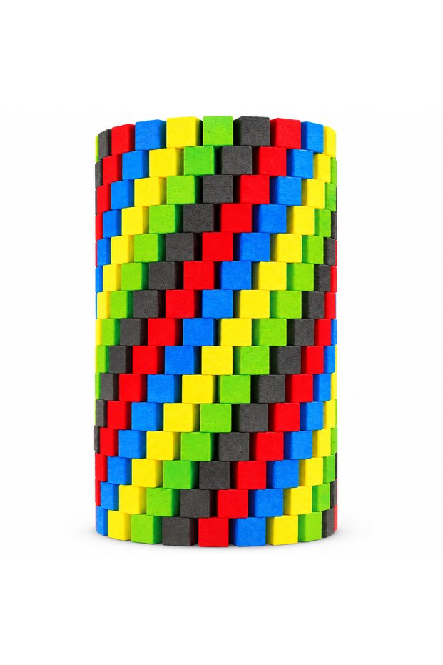 Colorful Natural Wooden Cubes Educational Balance and Building Toy 100 Pieces