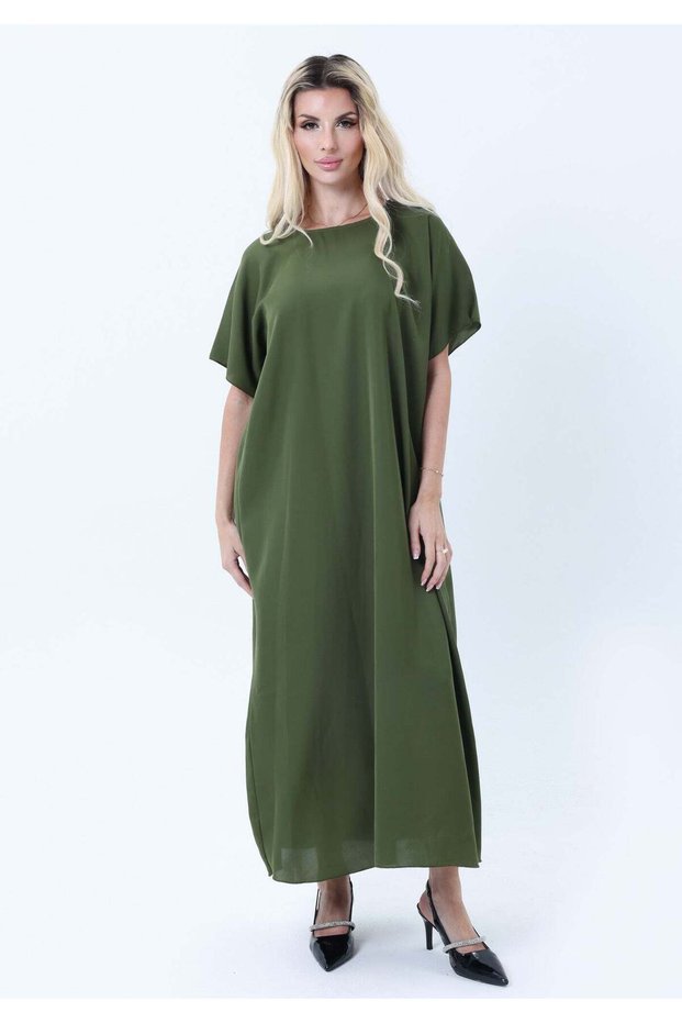 Green Nida Fabric Inner Slip Dress for Abaya – Soft Underdress