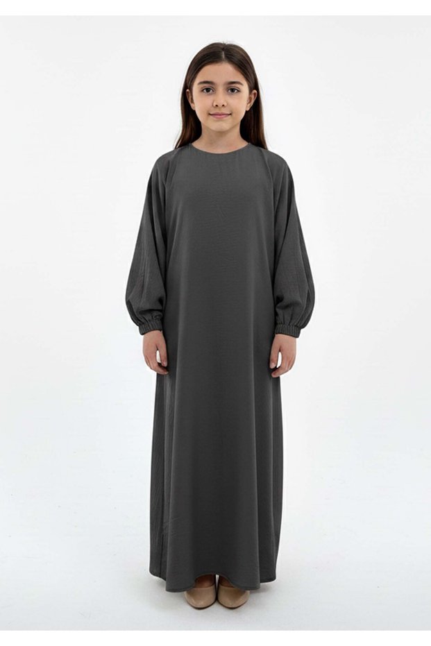 Kids Harir Maqsood Prayer Abaya I Grey