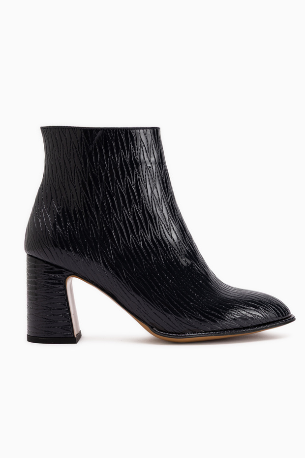 Teresa Navy Blue Patterned Heeled Women's Boots