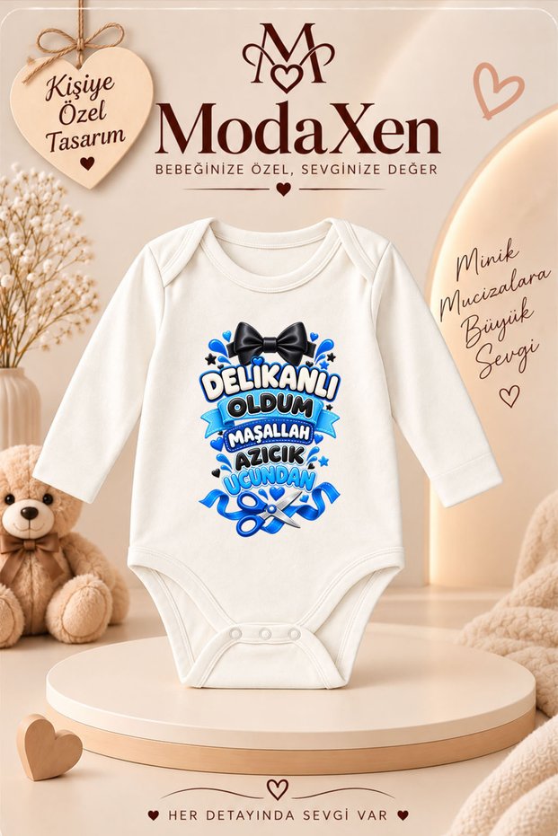 I Became a Gentleman Mashallah Written on It, Fun Dtf Printed Baby Boy Bodysuit. ๐