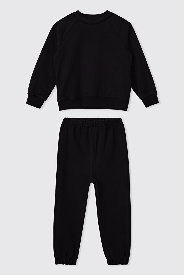 Baby Boy 2-Piece Black Tracksuit Set