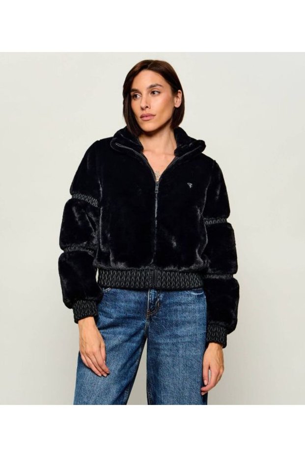 Black Women's Artificial Fur Coat