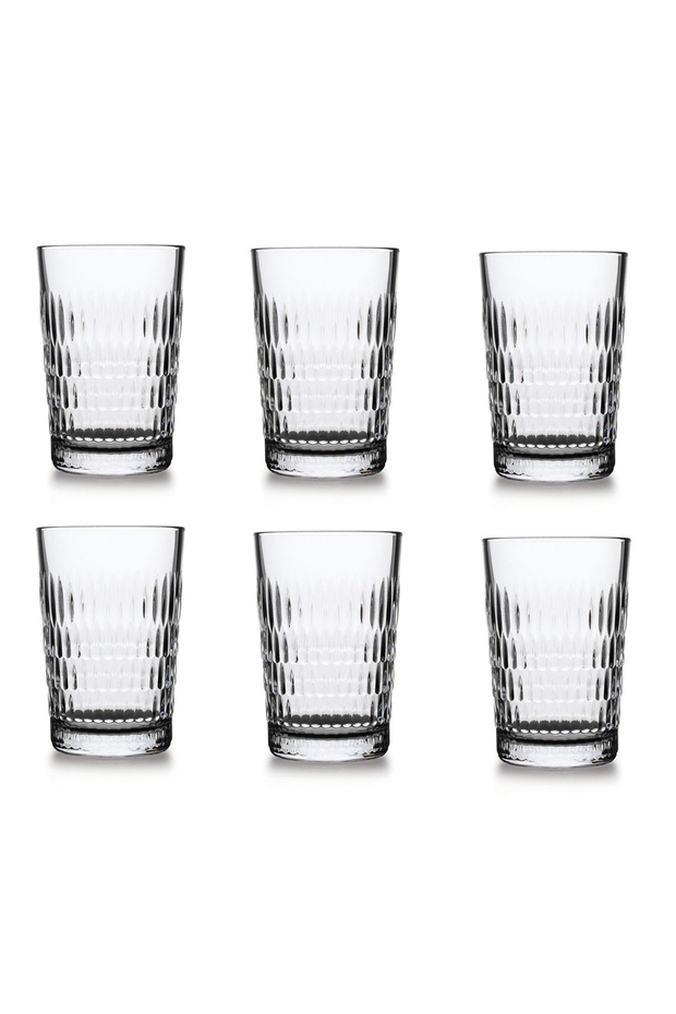 6 Pieces Rain Long Drink Tumbler, 350 Ml, 121 Mm Height, 80 Mm Diameter Clear