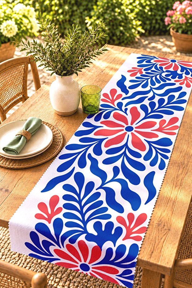 Floral Silhouettes Patterned Runner / Tablecloth / Placemat