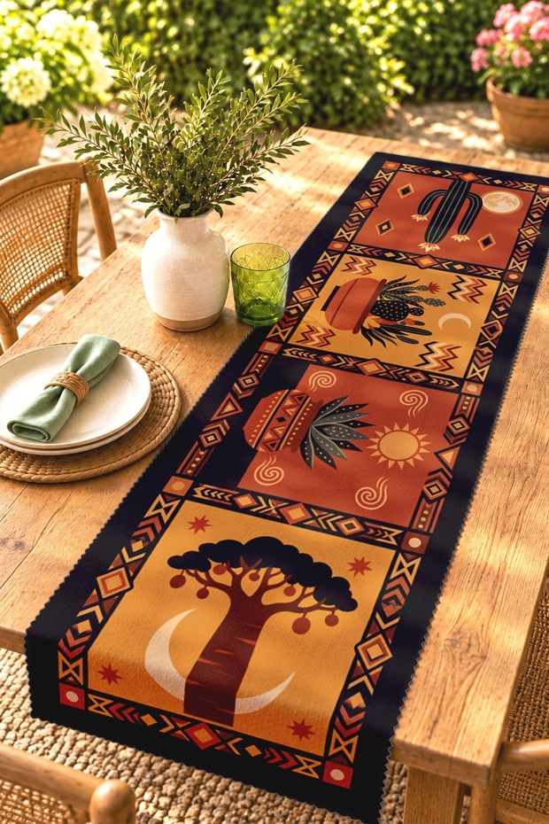 Cactus Themed Patterned Runner / Tablecloth / Placemat