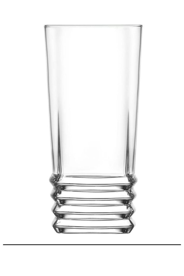 Elegan Long Drink Glass Set, 335 cc (335 ml), 6 Pieces, Clear