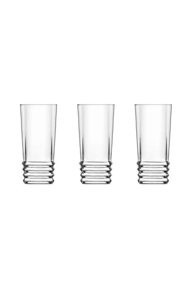 3-Piece Elegan Long Drink Glass Set Clear 335 ml