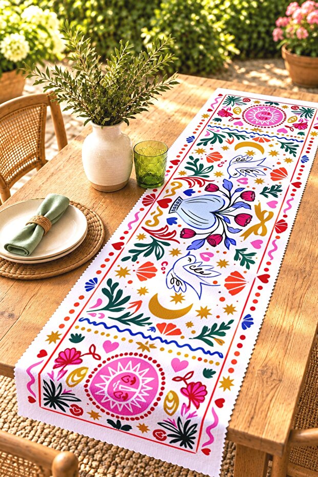 Simple Bohemian Patterned Runner / Tablecloth / Placemat