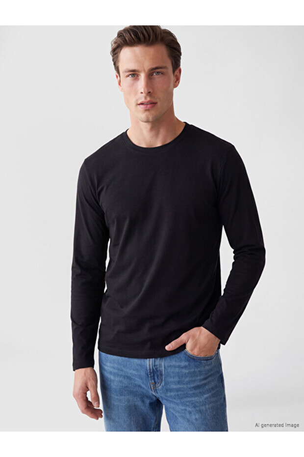 Esvab • Modern & Distinctive Zero Roba Collar Long Sleeve Men's T-Shirt