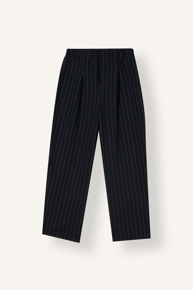 Striped Pleated Wide Leg Elastic Waist Pants for Girls I8716A826Au
