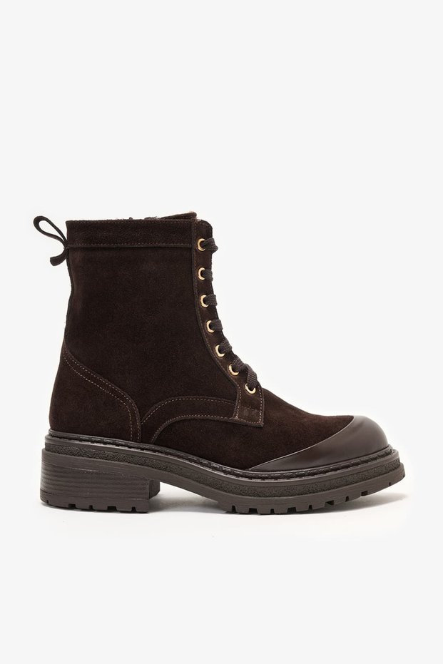 Blace Brown Suede Leather Women's Boots