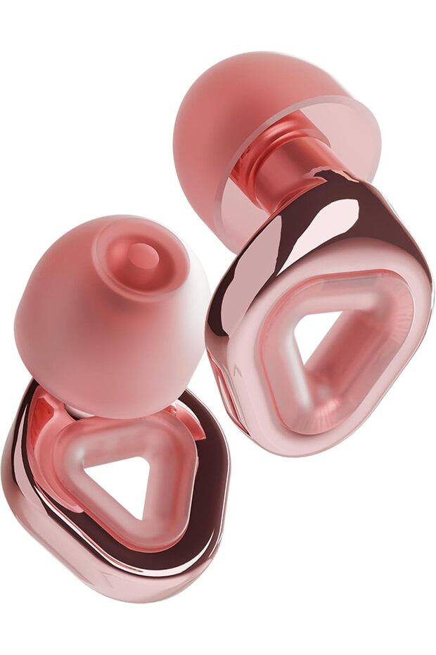Zenz Ignite Pro Earplugs - 18dB Noise Reduction Ear Plugs for Concert, Music Festivals, DJs & Nightlife - Comfortable Fit with XS/S/M/L Eartips & Case + Seal for Extra Reduction (Rose Gold)