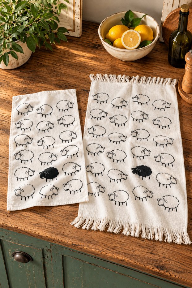 Kitchen Towel Printed 30X50 40X60 2 Pieces Drying Cloth Hand Towel