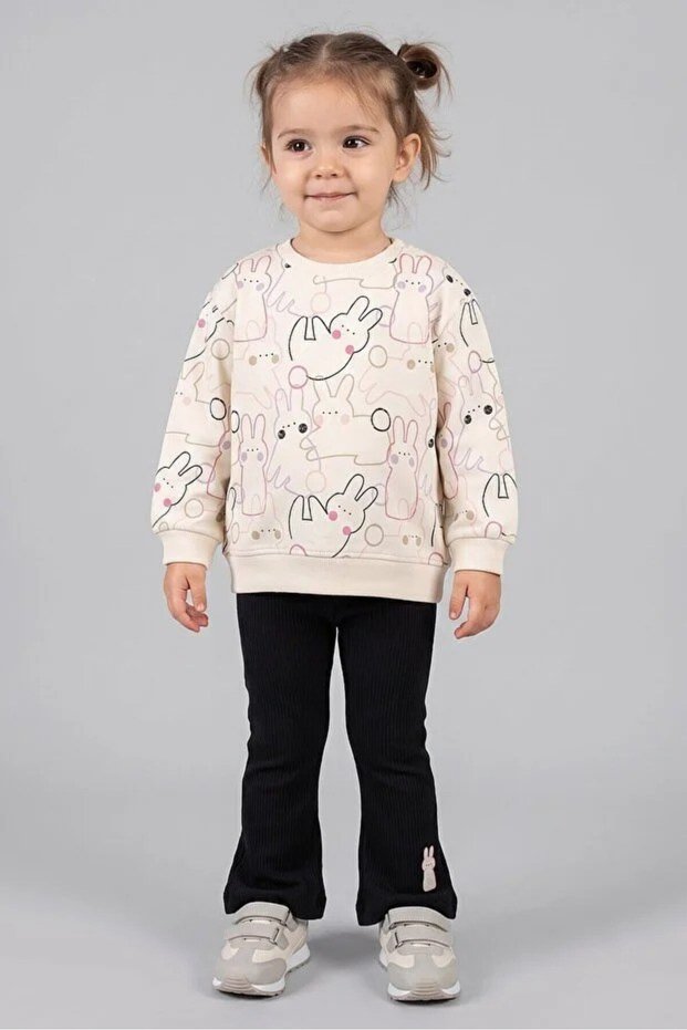 Baby Girl Rabbit Printed Spanish Leggings Set Dmb-0849
