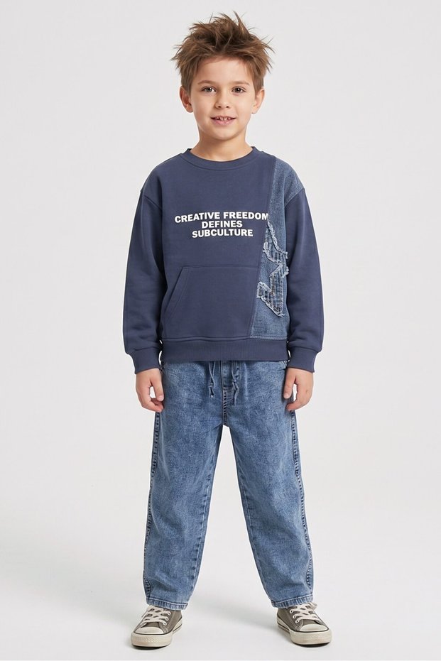 Boy's Denim Trousers Sweat Suit Dmb-4198