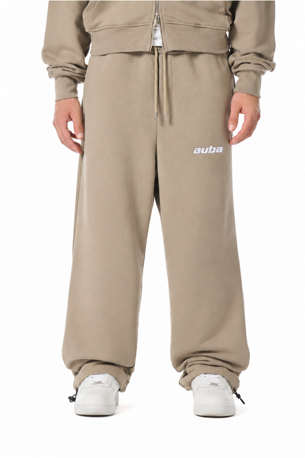Winter Cotton Embroidered Premium Adjustable Cuffed Baggy Sweatpants - E235