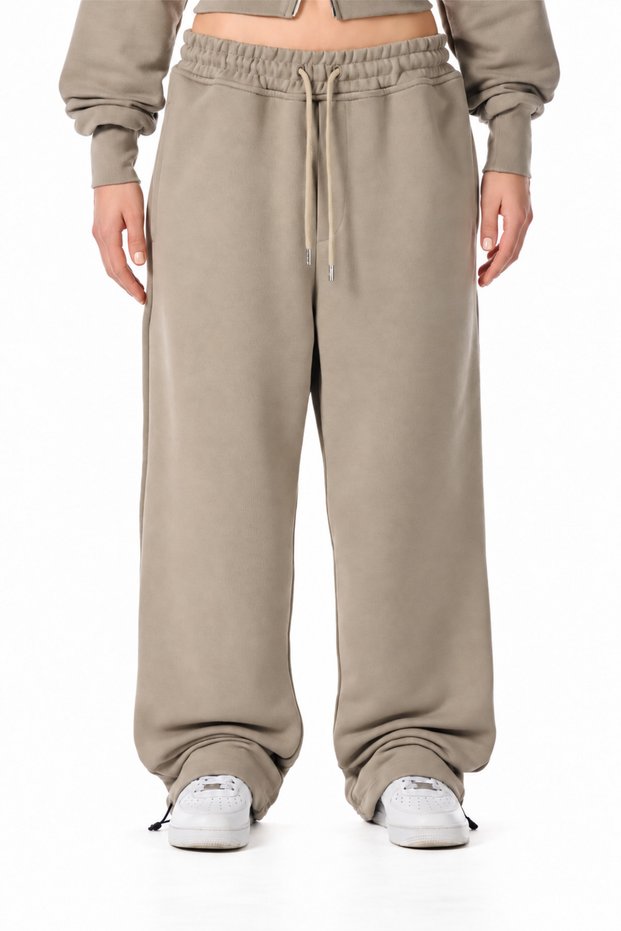 Winter Cotton Lined Premium Adjustable Cuffed Baggy Sweatpants - W236