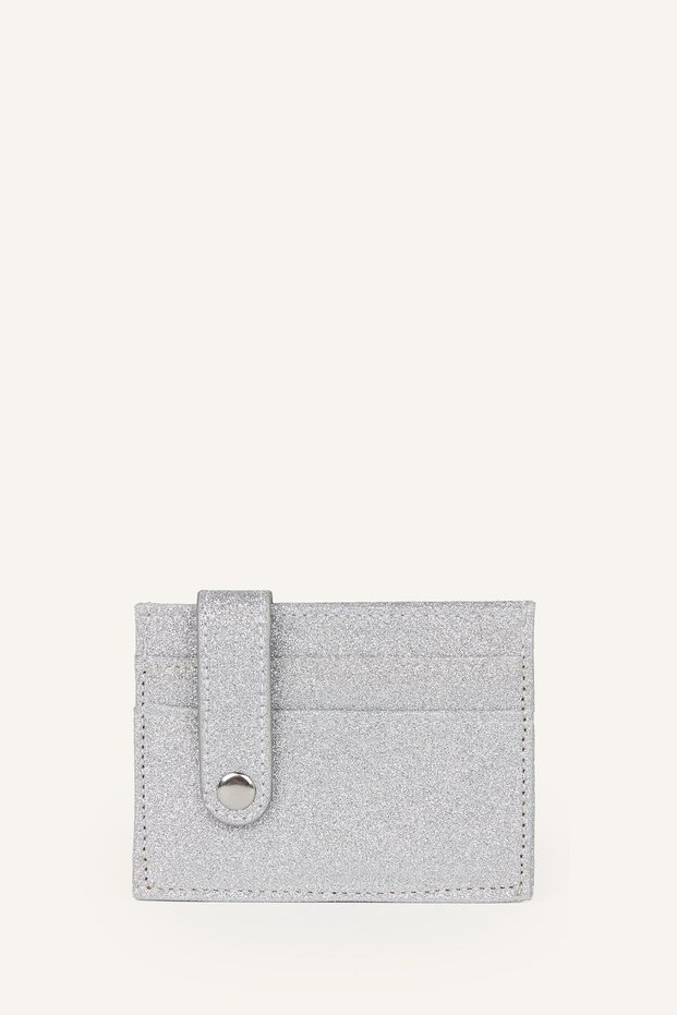 Artificial Leather Silver Card Holder I1260Axnsgr386