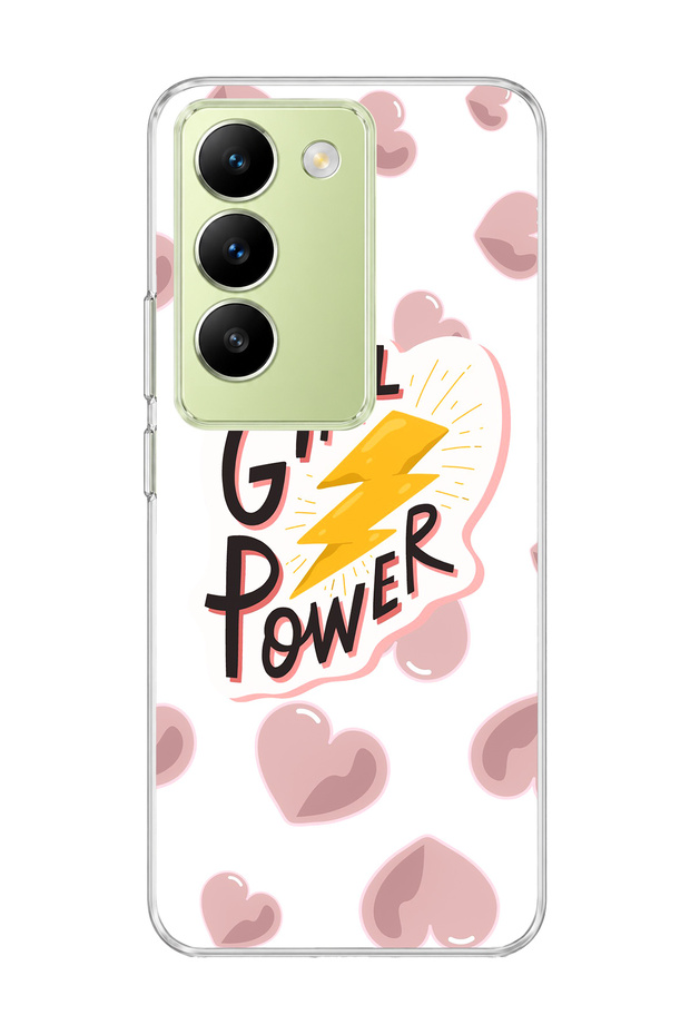 Vivo V30 Lite 4g Compatible Lightning and Heart Printed Transparent Phone Case