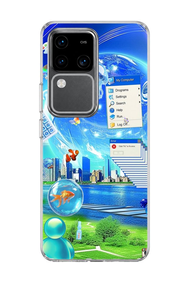 Vivo V30 5g Compatible Transparent Phone Case with Jellyfish and City Print
