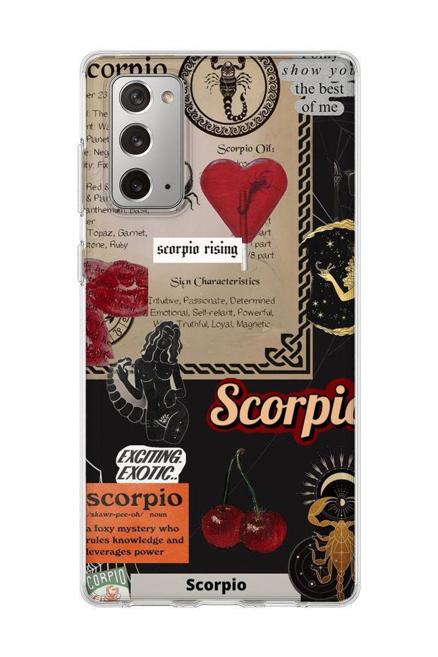 Samsung Galaxy Note 20 Compatible Scorpio Sign Printed Transparent Phone Case