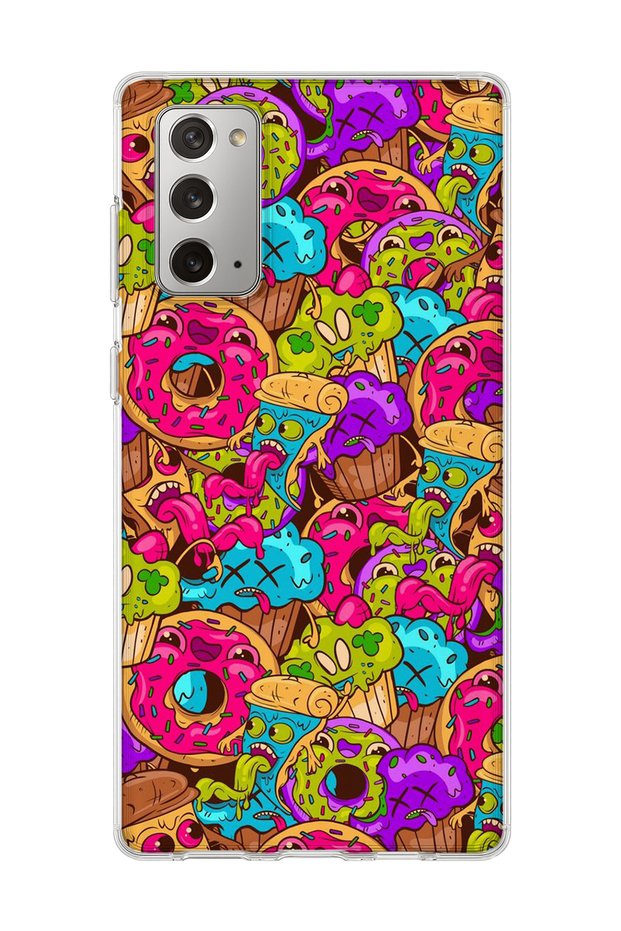 Samsung Galaxy Note 20 Compatible Zombie Sweet Colorful Printed Transparent Phone Case