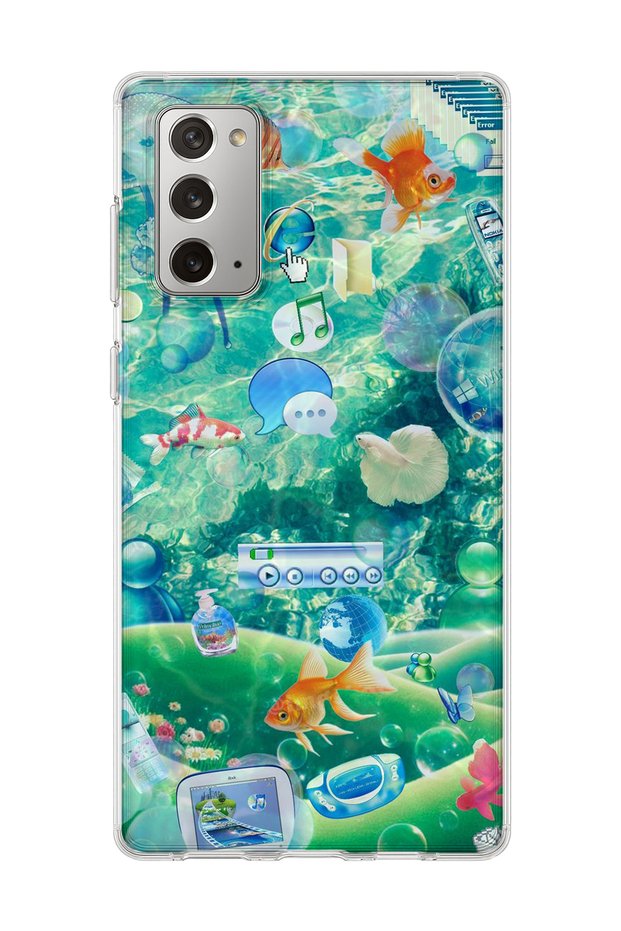 Samsung Galaxy Note 20 Compatible Underwater Fish Printed Transparent Phone Case