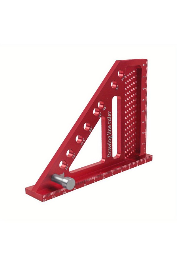 Metric Multi-Angle Measuring Ruler Woodworking Square Protractor W/ Dowel Aluminum High Precision La
