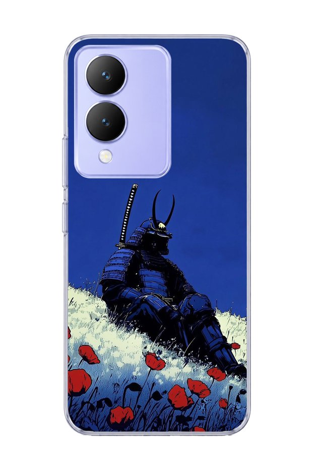 Vivo Y17S Compatible Blue Samurai Weasel Printed Transparent Phone Case