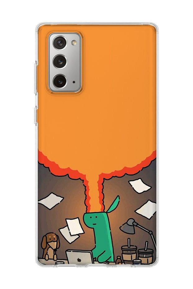 Green Dinosaur Funny Printed Transparent Phone Case Compatible with Samsung Galaxy Note 20