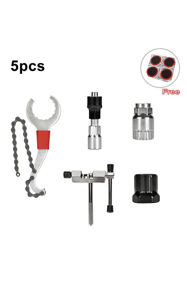 5pcs Bike Tool Kit Professional Bike Repair Tools with Cassette Remover Wrench Chain Breaker Cycling